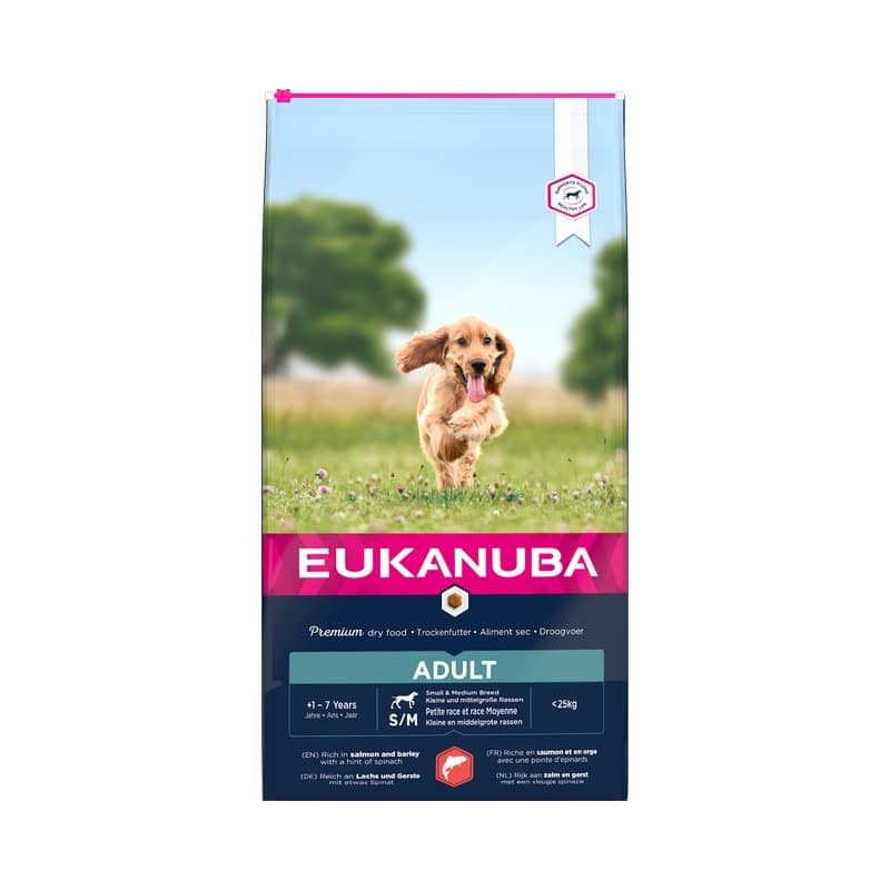 EUKANUBA DOG S/M SALMON sausā barība suņiem Lasis 12kg